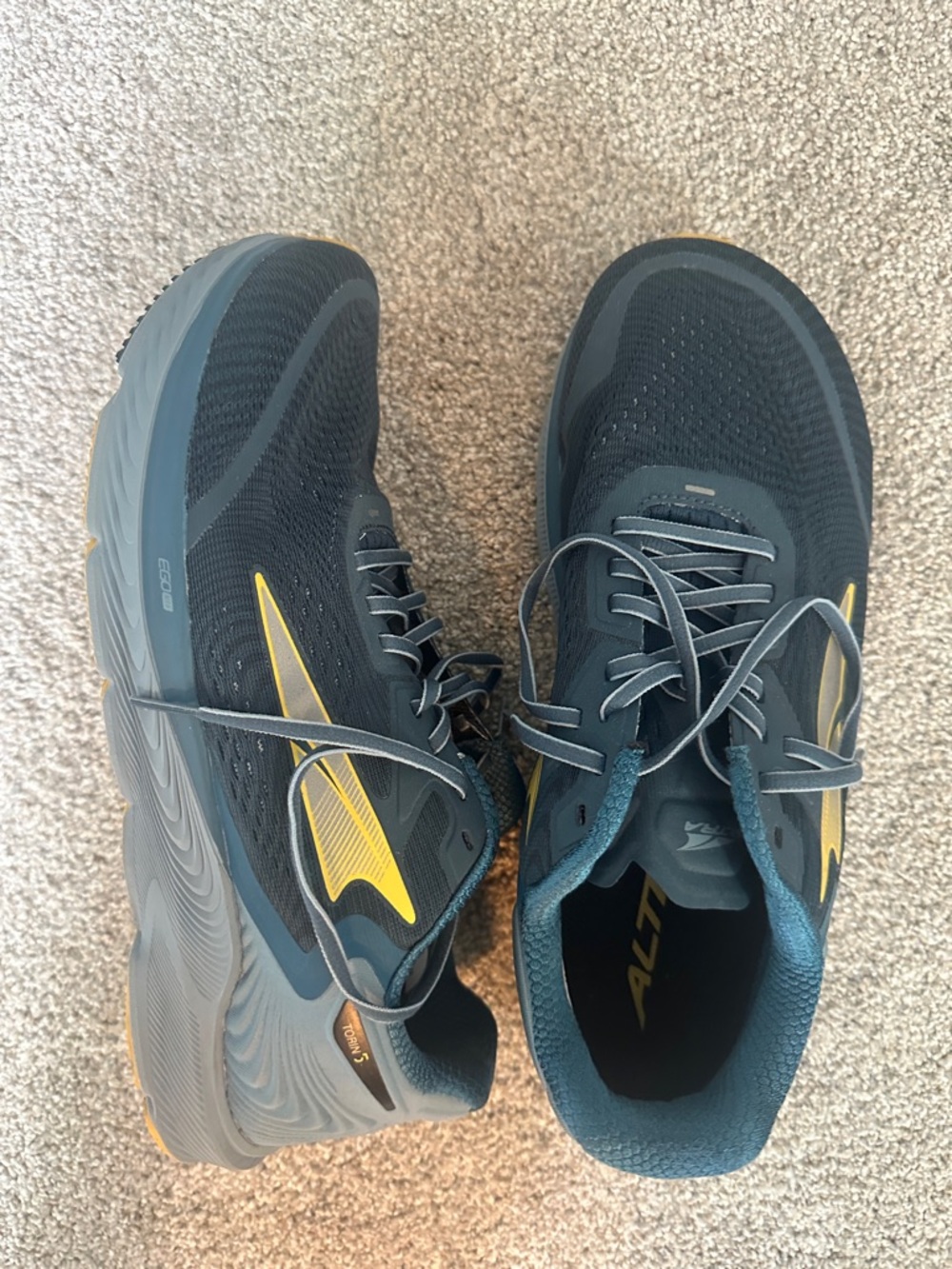 Altra Men's Dark Teal and Yellow Running Shoes
